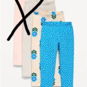 Two pair of Old Navy Blue Polka Dot Leggings and Floral size 3T
